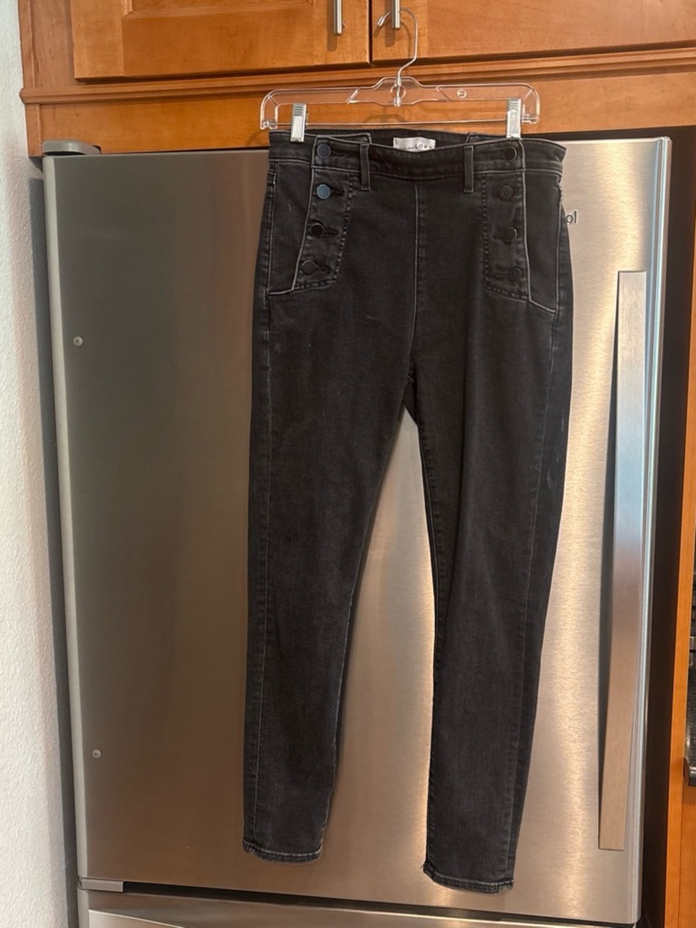 LOFT Black Jeans With Button Detail